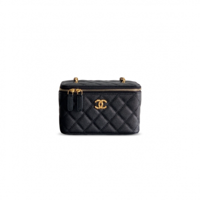 CHANEL MASTER VANITY CASE GRAINED CALFSKIN DIAMOND (17*9.5*8cm)